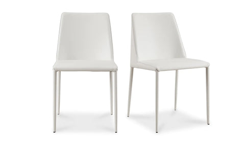 Nora Dining Chair White Vegan Leather - Set Of Two
