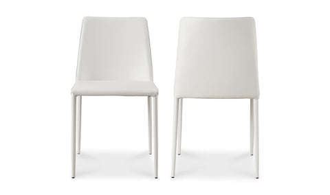 Nora Dining Chair White Vegan Leather - Set Of Two