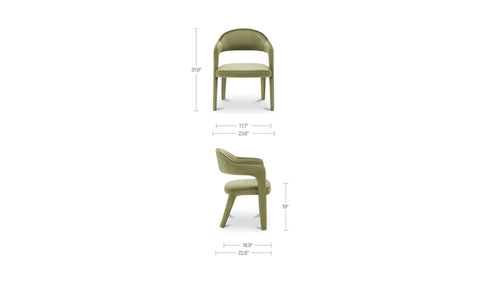 Martens Dining Chair Green Velvet