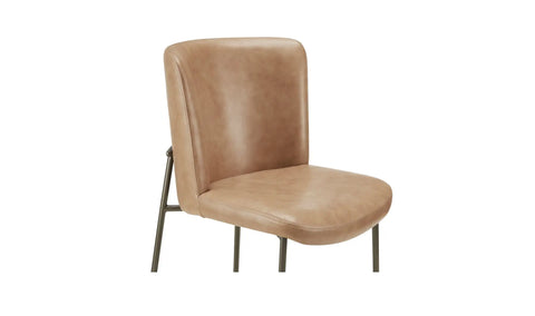Early Dining Chair Tan Leather-Set Of Two