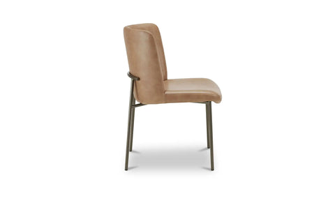 Early Dining Chair Tan Leather-Set Of Two