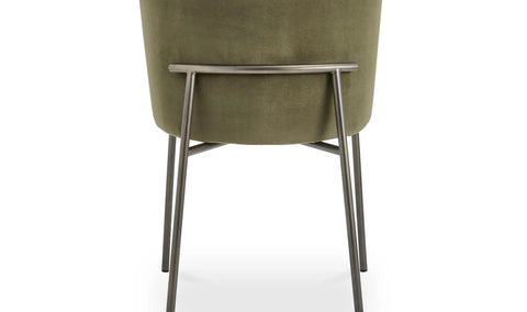 Early Dining Chair Faux Green Mohair-Set Of Two