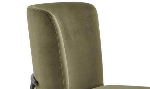 Early Dining Chair Faux Green Mohair-Set Of Two