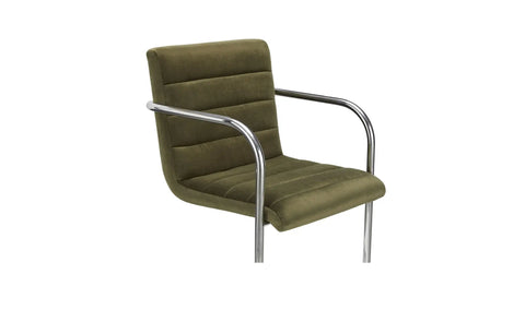 Pedro Dining Chair Green Mohair Set of Two