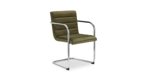 Pedro Dining Chair Green Mohair Set of Two