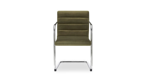 Pedro Dining Chair Green Mohair Set of Two