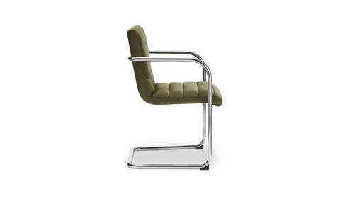 Pedro Dining Chair Green Mohair Set of Two