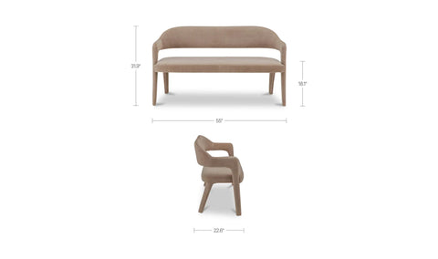 Martens Dining Bench Camel