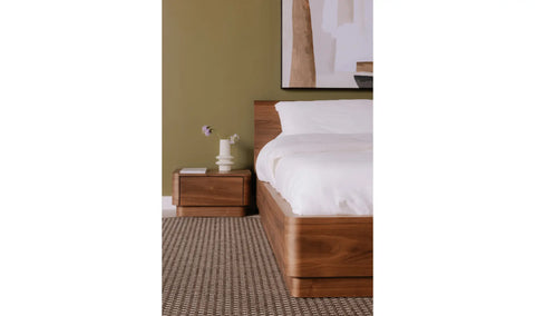 Round Off Small Nightstand Walnut