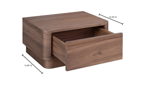 Round Off Small Nightstand Walnut