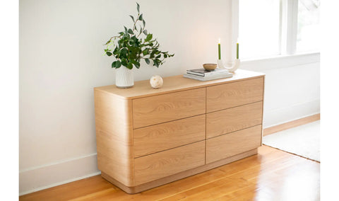 Round Off Dresser Light Oak Brown