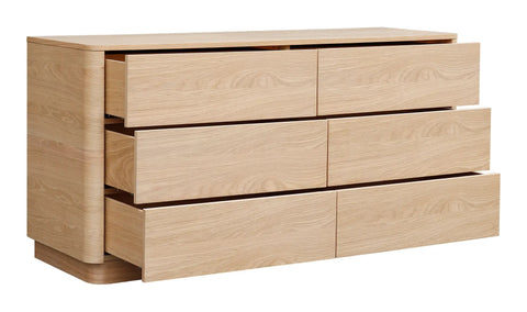 Round Off Dresser Light Oak Brown
