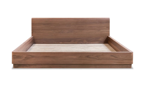Round Off Queen Bed Walnut Brown