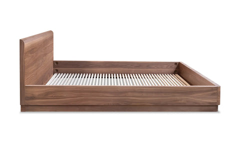 Round Off Queen Bed Walnut Brown