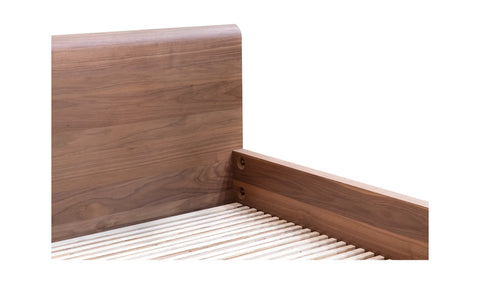 Round Off Queen Bed Walnut Brown