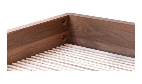 Round Off Queen Bed Walnut Brown