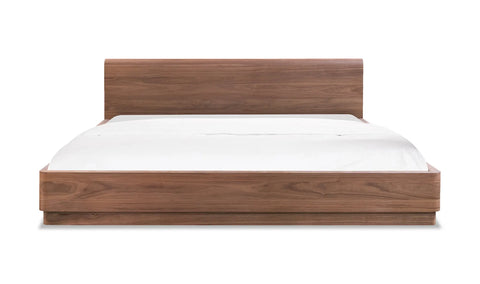 Round Off Queen Bed Walnut Brown