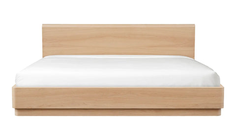 Round Off Queen Bed Light Oak Brown