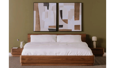 Round Off King Bed Walnut Brown