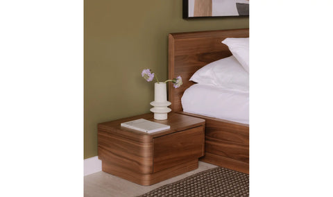 Round Off King Bed Walnut Brown