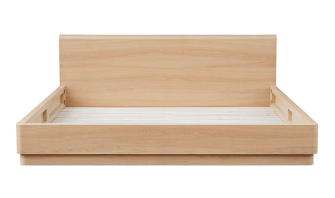 Round Off King Bed Light Oak Brown