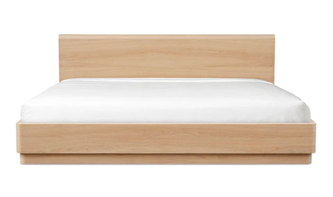 Round Off King Bed Light Oak Brown