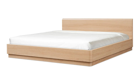 Round Off King Bed Light Oak Brown