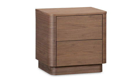 Round Off Tall Nightstand Walnut Brown