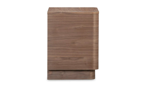 Round Off Tall Nightstand Walnut Brown