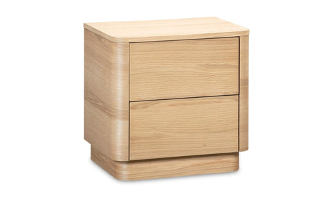 Round Off Tall Nightstand Natural Oak