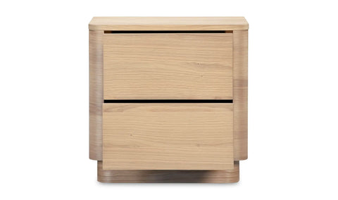 Round Off Tall Nightstand Natural Oak