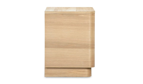 Round Off Tall Nightstand Natural Oak