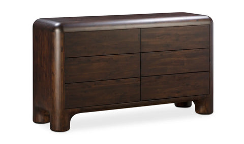 Rowan 6 Drawer Dresser Dark Brown