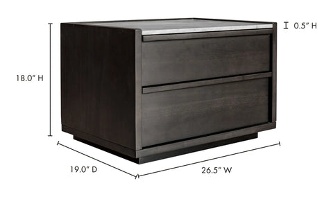 Ashcroft Nightstand Dark Grey